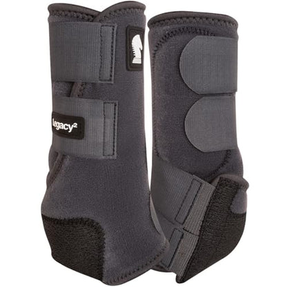 Classic Equine Legacy2 Support Boots, Front (Charcoal, Small) - color: Charcoal, size: Small