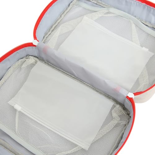 First Aid Bag Empty First Aid Kit Bag Travel Medical Pouch Camping Medicine Emergency Trauma Organizer Bags Portable for Outdoor Riding Working Car Nurse Pet Dog Cat Horse (Red)