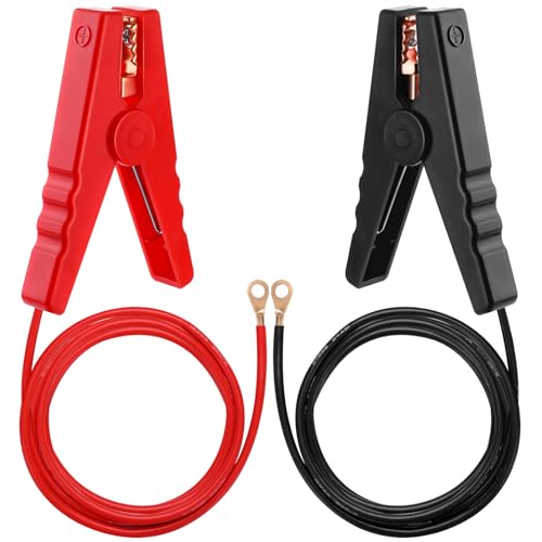 6.6 FT Electric Fence Wire Connect Solar Electric Fence Charger and Fencing System, Electric Fence Copper Wire with Alligator Clip for Electric Fence Energizer, Electric Fence Charger, Farm - size: 6.6FT