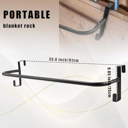 2Pcs Blanket Rack with Tack Rack,Portable Blanket Bar for Hanging Horse Blankets Pads Saddle Blankets,36 Inch - style: Blanket Bar-2PCS