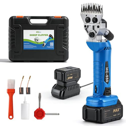 Sheep Shears Cordless 550W 2400RPM, 6 Speed & 2 Lithium Batteries