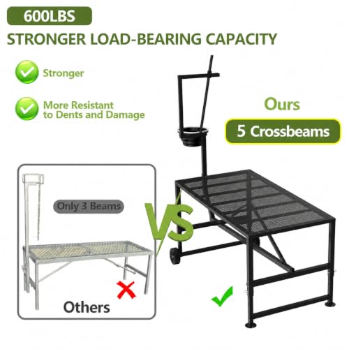 Goat Milking Stand with Wheels and Feed Bin Heavy Duty Steel Black - color: Black, size: With Wheels-47*23Inch