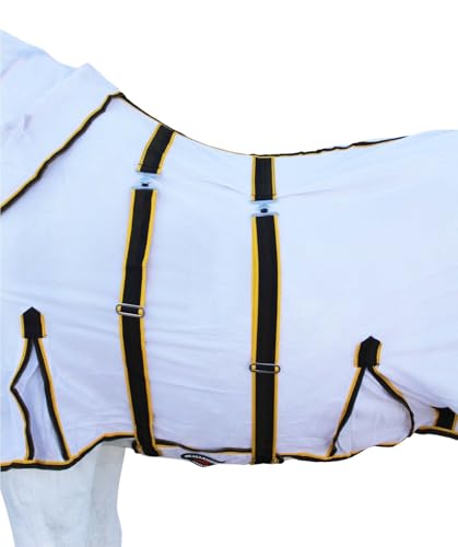 60" Horse Light Summer Spring Airflow Mesh Neck 73152 - color: Neck White Yellow Black, size: 60 inches