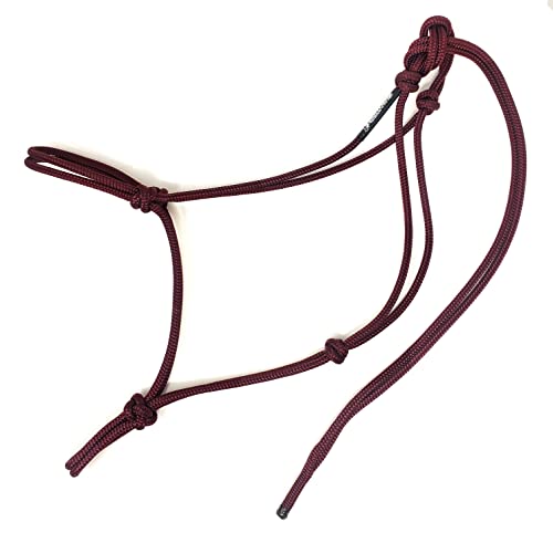Soft 2 Knot Horse Halter - color: Burgundy, size: Draft