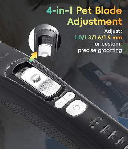 Dog Grooming Clippers for Thick Heavy Coats 3 Speeds Low Noise Pet Grooming Kit Cat Eletric Clipper with 10FC Ceramic & Stainless Steel Blade - color: White, size: Clipper