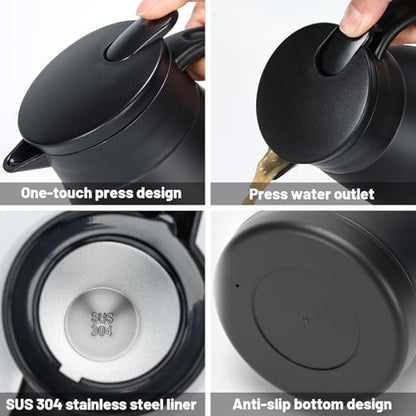 27oz Insulated Coffee Carafe with Handle, Black - color: Black, size: 27 Ounces