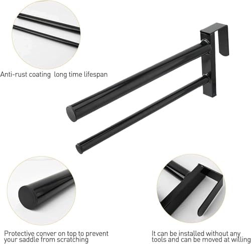 2PCS Saddle Rack,Heavy Duty Portable Saddle Rack Stand Removable Saddle Stand with 2 Bars for English and Western Saddles