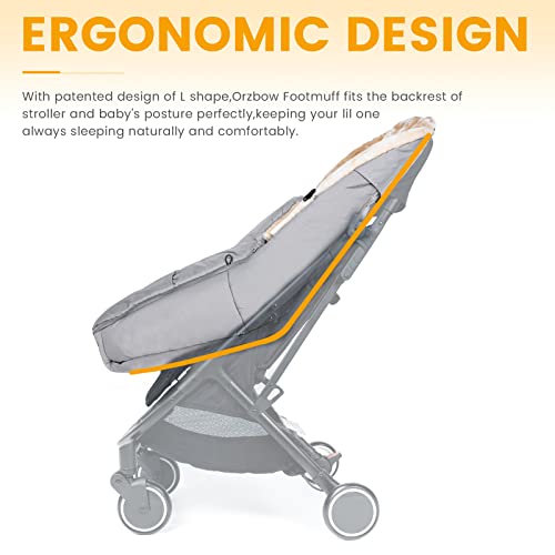 Orzbow Stroller Footmuff, Universal Baby Bunting Bag, Weather-Proof Blanket - color: Light Grey