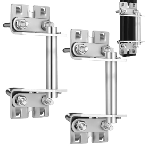 MorningRo 1 Set T Post Gate Hinge Pins Set Steel Farm Gate Hanger Hardware from a Metal T Post, for Ranch, Garden, Backyard, Install Easy