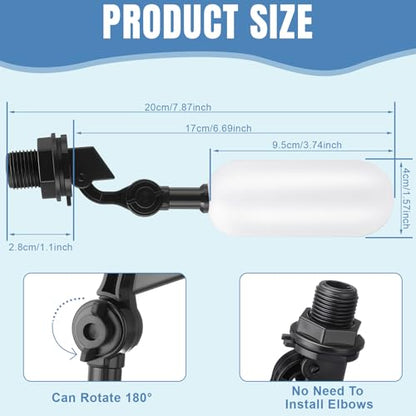 Blulu 3 Pack Float Valve 1/2 Inch Automatic Fill Float Valve, Black - color: Black