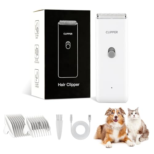 Handy Dog Cat Clippers - Professional Cordless Grooming Tools - Low Noise Pet Hair Trimmer Kit, AP005, White - color: Ap005-white