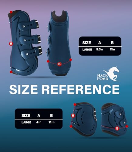 4/Pack Horse Jumping Boots, Open Front & Fetlock Boots for Jumping - color: Navy