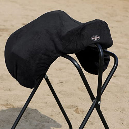 Harrison Howard Fleece Saddle Cover for GP/Close Contact Saddles, Dust Protection, Machine Washable, Elastic Fit-Black - color: Black, size: GP/CC-One Size