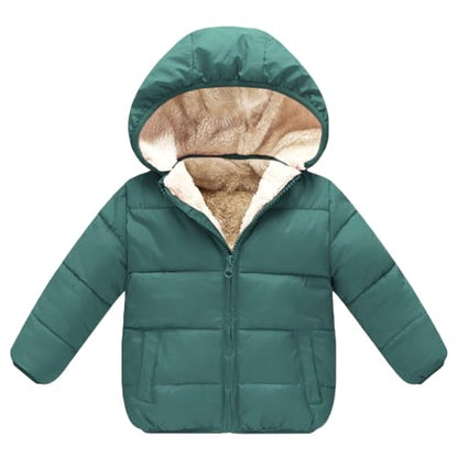 GOODKIDS Baby Girls Boys' Winter Fleece Jackets with Hooded Toddler Warm Lined Coat Outer Clothing 1-6 Years - color: Green, size: 4-5T