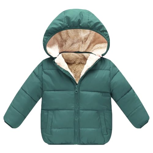 GOODKIDS Baby Girls Boys' Winter Fleece Jackets with Hooded Toddler Warm Lined Coat Outer Clothing 1-6 Years - color: Green, size: 1-2T