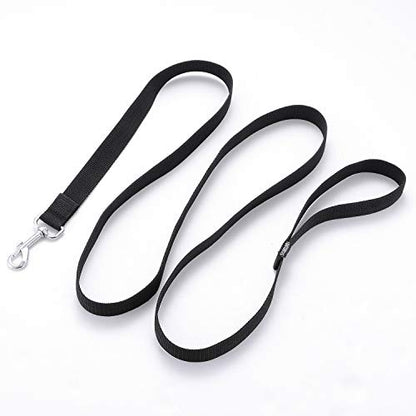 Strong Durable Nylon Dog Training Leash, 1 Inch Wide Traction Rope, 6 ft Long, for Small and Medium Dog (Black, 6 Feet) - color: Black, size: 6 Feet