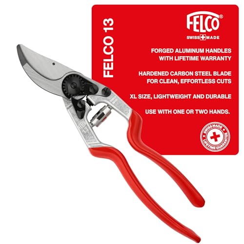 Felco F-13 Pruning Shears – 10.6" Garden Clippers with Dual-Hand Use & 30mm Cut | Hand Pruners for Gardening | Garden Tool Cutter with Bypass & Anvil Blades, Forged Aluminum Handle, Large Hand Fit - size: F13 X-Large Ergo
