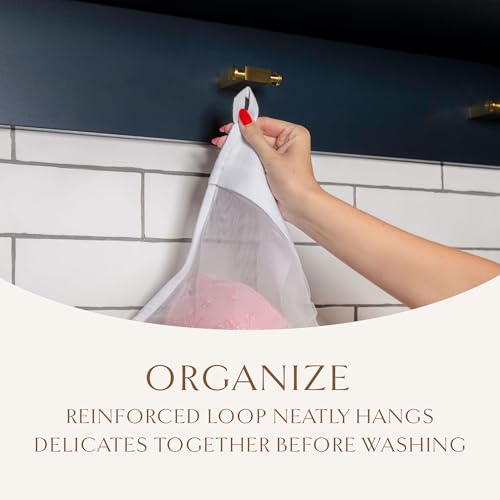 Organic Cotton Mesh Laundry Bags for Delicates & Travel, 2 Pack | Mesh Wash Bags for Lingerie, Bras, Delicates, and Garments; Large and Small Size for Machine Washing, Carbon Neutral, White