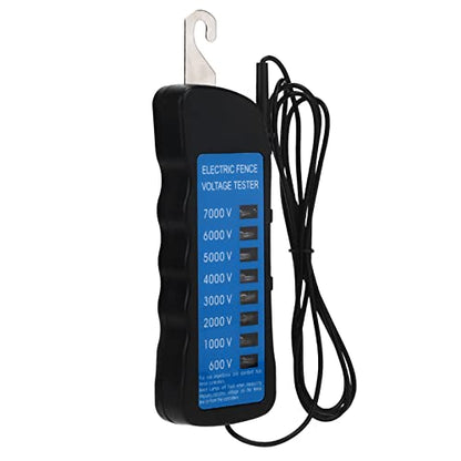 Generic Multi Light Electric Fence Tester Voltage Detector with 8 Neon Lights 600 7000V Range for Farm Garden Livestock Pet Enclosure