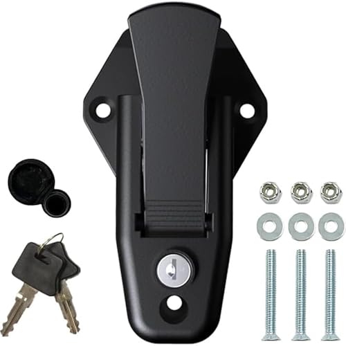 Global Bar PRO Cambar Lock - RV/Cargo Trailer Ramp Door Hasp Bar Latch, 2 Mechanical Keys