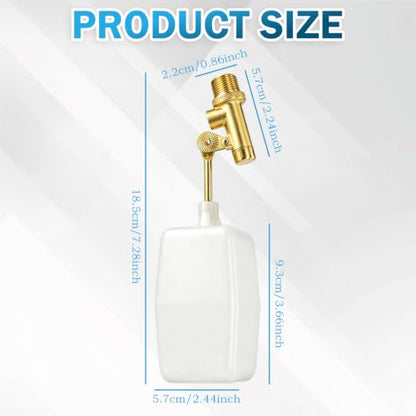 3/8" Pool Water Level Float Valve, Heavy Duty 125 PSI Automatic Fill Control Adjustable Flow, 2.25 GPM Flow for In-Ground Pools Ponds Fountains Livestock Tanks & Swamp Cooler