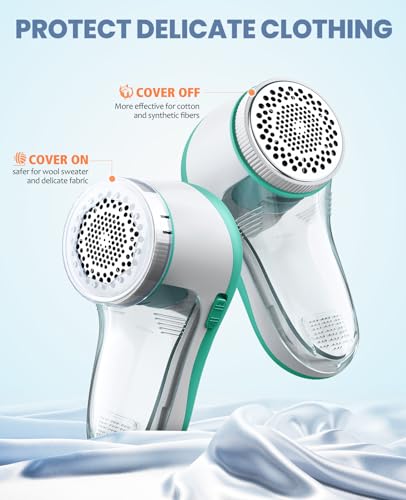 POPCHOSE Fabric Shaver, Lint Shaver with 6-Leaf Blade, Rechargeable - color: Spring Green