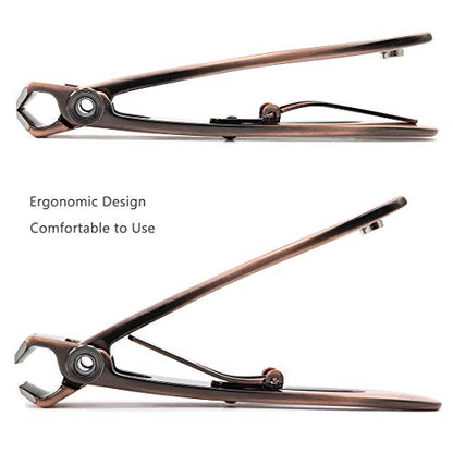 Ultra Wide Jaw Opening Nail Clippers Set, Toenail Clippers for Thick Nails, Heavy Duty Nail Cutter, Stainless Steel Toe Nail Clippers for Seniors, Men & Women Manicure,Pedicure,Big(Bronze) - color: Bronze