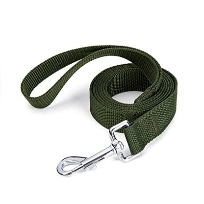 Strong Durable 6 ft Nylon Dog Training Leash, 1 Inch Wide Traction Rope, for Small and Medium Dog (Military Green, 6 Feet) - color: Military green, size: 6 Feet