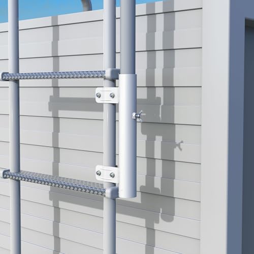 Heavy Duty White RV Ladder Mount Flagpole Holder | Compatible with 1 Inch RV Ladders, Sturdy Flag Mount Bracket for RV Exterior - color: White