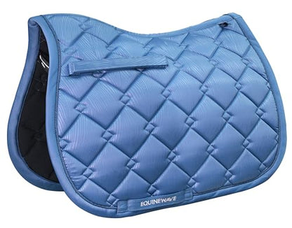 EQUINEWAVE Embossed All Purpose Saddle Pad | Cooling Performance Lining, Contoured Fit, Textured Design, English Riding - color: BLUE HORIZON