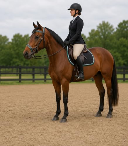 CHALLENGER Horse Western English Brown Leather Bitless Sidepull Padded Bridle Reins Teal 7708BRT