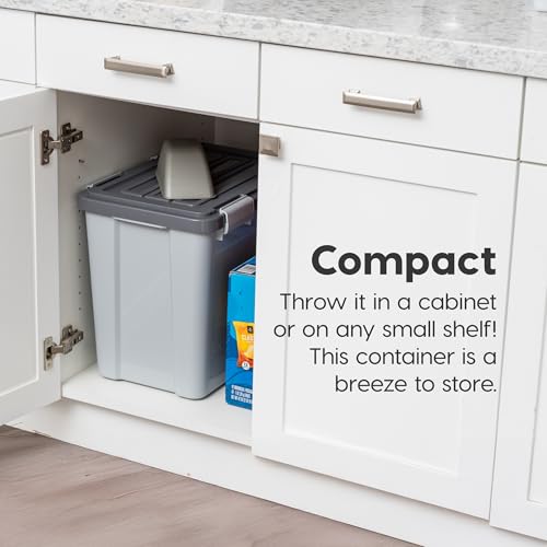IRIS USA Dog Food Storage Container, Up to 30 lbs, Gray/Dark Gray - color: Gray/Dark Gray