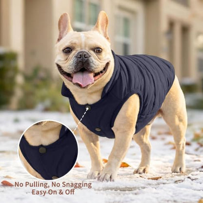 JoyDaog Fleece Lined Dog Jacket for Medium Dogs,Winter Dog Coat,Blue L - color: Blue, size: Large