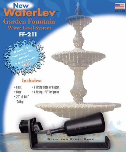 USA MADE Fountain Water Level Kit Float Valve Premium Durable ABS Plastic Float Ball Valve For Livestock Water Trough, Aquariums, Hydroponics Ponds, & Garden - Automatic Fill and Control Water Level - style: Fountain Water Level System Kit