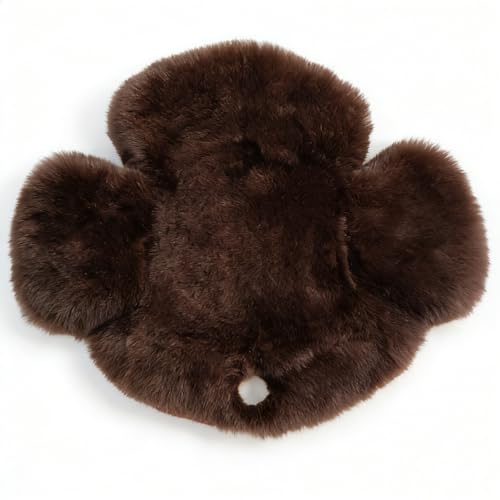 Western-Style Sheepskin Saddle Seat Cover, Sheepskin Saddle Pad, Genuine Merino Sheepskin Saddle Pad - color: Brown
