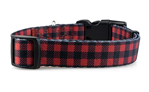 Limeloot Buffalo Plaid Dog Collar, Medium - color: Buffalo Plaid, size: Medium