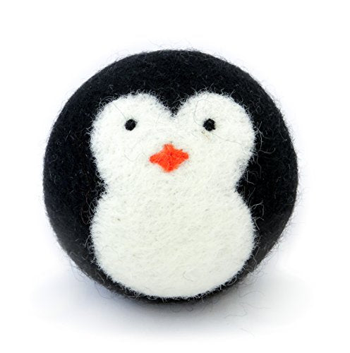 Friendsheep Wool Dryer Balls, Organic Reusable Fabric Softener Alternative for Laundry, Handmade, Fair Trade, Hypoallergenic, Eco-Friendly, Plastic-Free (6 Pack XL – Black Penguin) | Reusable fabric softener alternative Organic wool, handmade, fair trade,