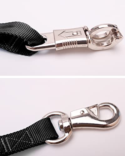 Adjustable Trailer Tie （2 Pack）-Horse Trailer Nylon Strap Tie，Adjusted from 25 to 37” - color: Black