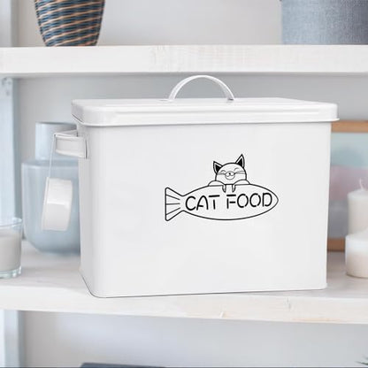 Vumdua Large Dog and Cat Food Storage Container, Farmhouse Pet Food Storage Containers with Lid and Dry Food Scoop, Durable Airtight Cat Container 12-13 lbs Capacity, Great Gift for Pet Owners - size: Large