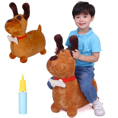 INPANY Bouncy Horse, Brown Dog Hopper Toys with Ultra Thick Plush, Gift Toy - color: Dog