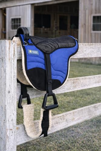 CHALLENGER Horse English Western Trail Fleece Padded Adjustable Bareback Saddle Pad 39TS05 - color: Blue
