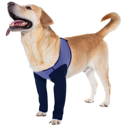 Coodeo Dog Recovery Sleeves, Cone Collar Alternative, Abrasion Resistant Dog Recovery Suit, Washable 2.5mm Thick and Waterproof, Pet Wounds Prevent Licking, Biting (Purple, S) - color: Purple, size: S