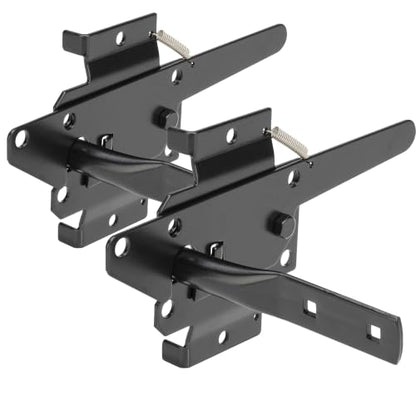 Heavy Duty Self-Locking Gate Latch for Wooden Fence Post Mount, 2Pcs Black - color: Black(2pcs)