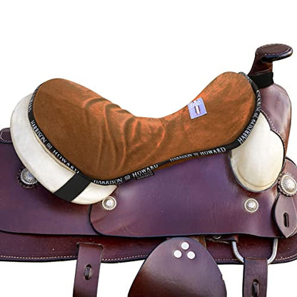 Harrison Howard Trail Seat Saver Western Tack Saddle Ride-on Pad with Cushion Bottom Helps Distribute Back Pressure - color: Brown