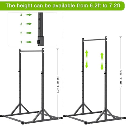 SELEWARE Dip Bar Attachment for Power Rack, 2 x 2 Tube, Multi Grip Handle - color: 2" x 2" Rack with 1" Hole