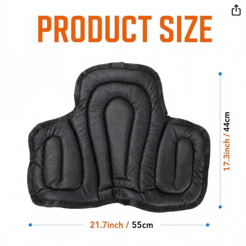 Cushion Non-Slip Saddle Pad – Shock Absorbing PU Leather Seat Pad for Horseback Riding, Relieves Back & Hip Pressure, Prevents Saddle Soreness, Fits on Saddles & Motorcycles