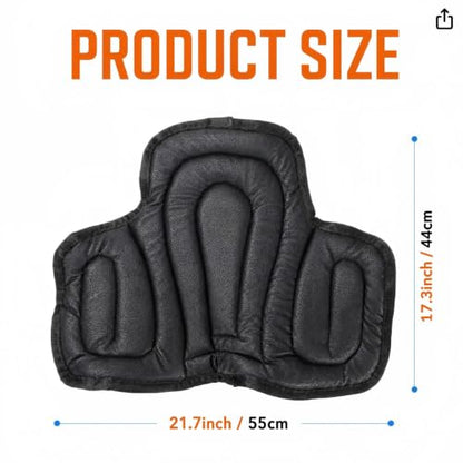 Cushion Non-Slip Saddle Pad – Shock Absorbing PU Leather Seat Pad for Horseback Riding, Relieves Back & Hip Pressure, Prevents Saddle Soreness, Fits on Saddles & Motorcycles