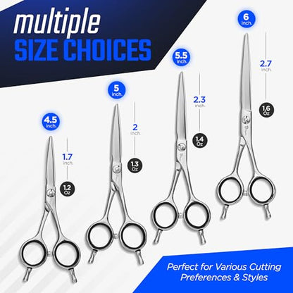 Fagaci Professional Hair Cutting Scissors 5.5", Thin Blades Hair Shears