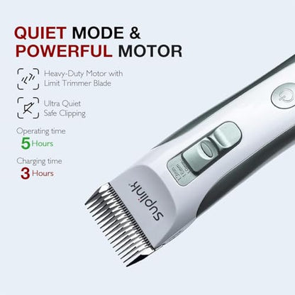 suplink Professional Dog Clippers for Thick Coats，4 Blade (1/3/6/9mm)