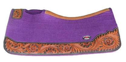 Horse 32"x30" Western Contoured Wool Felt Therapeutic Saddle Pad 39253 - color: Purple